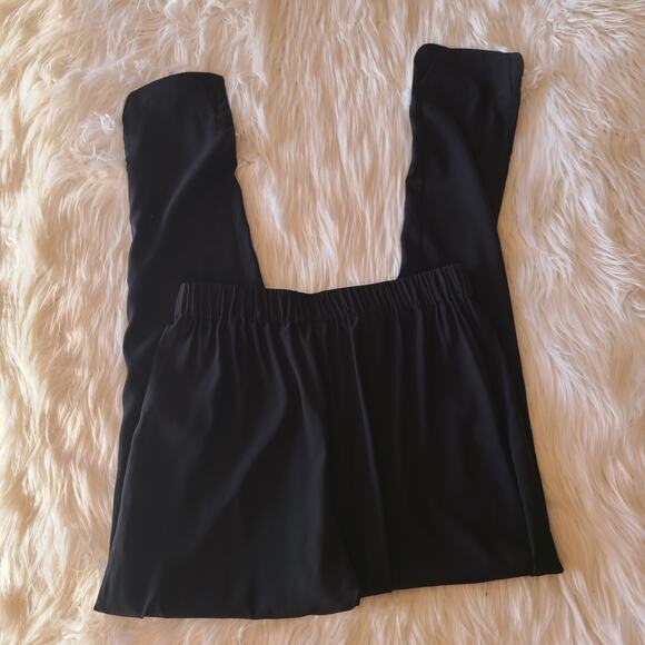 Luxe Deluxe Luxe Leg Wrap Pant Black Trouser Size 6 Silk Slim Tapered Bottom - Picture 4 of 5